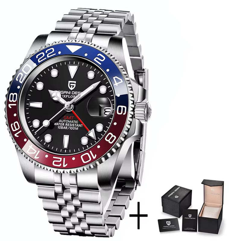 Men Automatic Watches Sapphire Glass 40Mm Ceramic GMT Mechanical Wristwatch Top Brand Sports Waterproof Men Watch