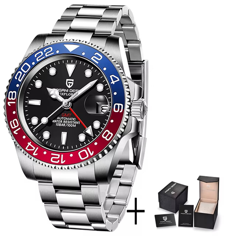 Men Automatic Watches Sapphire Glass 40Mm Ceramic GMT Mechanical Wristwatch Top Brand Sports Waterproof Men Watch