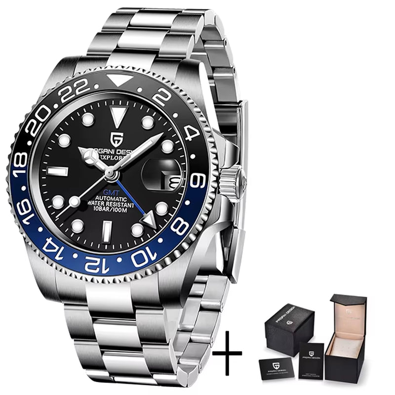 Men Automatic Watches Sapphire Glass 40Mm Ceramic GMT Mechanical Wristwatch Top Brand Sports Waterproof Men Watch
