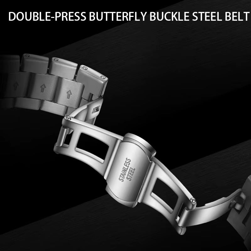 Luxury Square Men's Watch with Date Function, Waterproof, Luminous, High-Quality Leather Strap, Quartz Movement, Includes Box