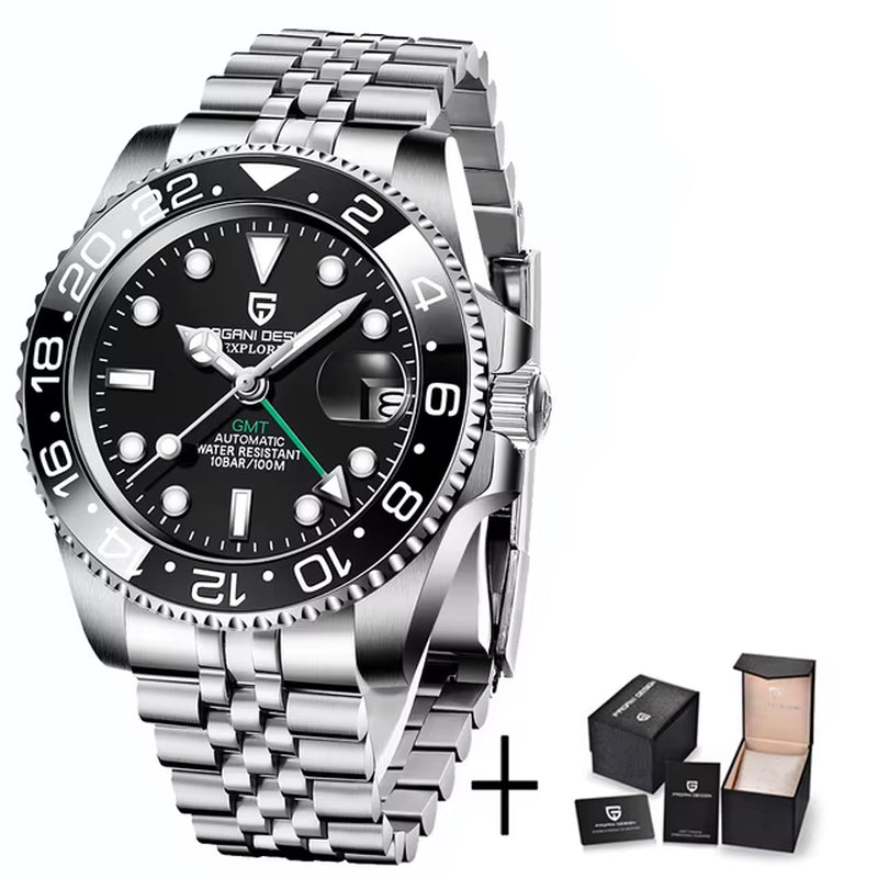 Men Automatic Watches Sapphire Glass 40Mm Ceramic GMT Mechanical Wristwatch Top Brand Sports Waterproof Men Watch
