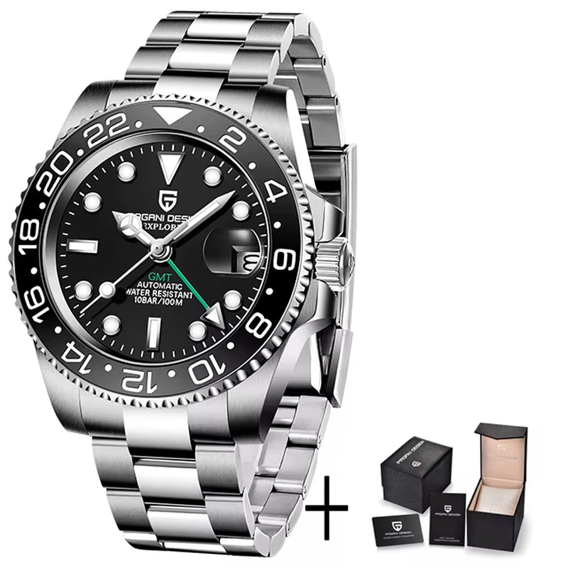 Men Automatic Watches Sapphire Glass 40Mm Ceramic GMT Mechanical Wristwatch Top Brand Sports Waterproof Men Watch