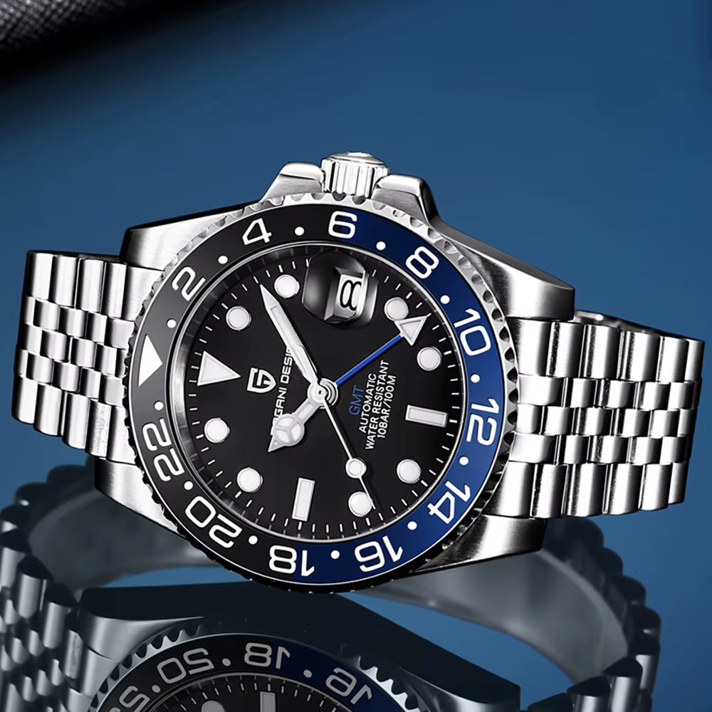 Men Automatic Watches Sapphire Glass 40Mm Ceramic GMT Mechanical Wristwatch Top Brand Sports Waterproof Men Watch