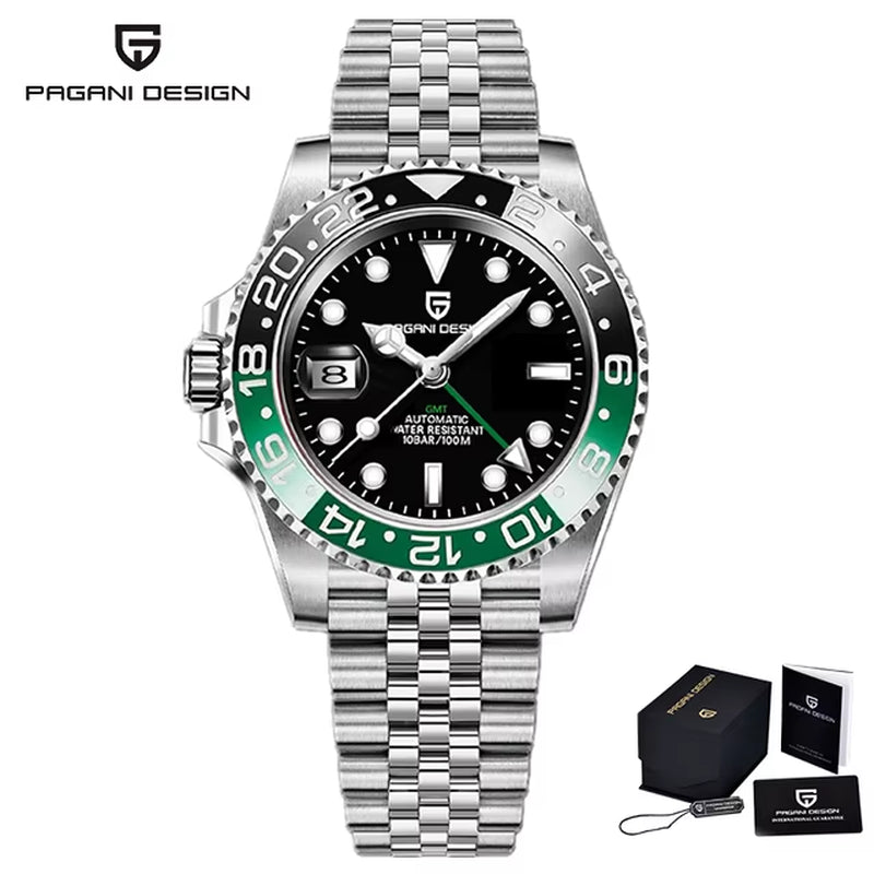 Men Automatic Watches Sapphire Glass 40Mm Ceramic GMT Mechanical Wristwatch Top Brand Sports Waterproof Men Watch